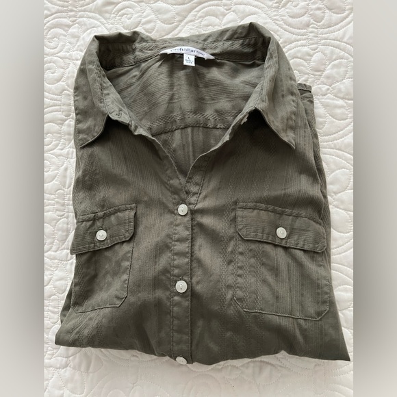 Croft & Barrow Green Lightweight Button Up Shirt Size L - Picture 6 of 7